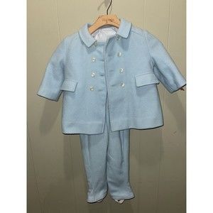 Vintage Little World Inc Girls Wool Pea Coat & Matching Snow Pants Sz XL